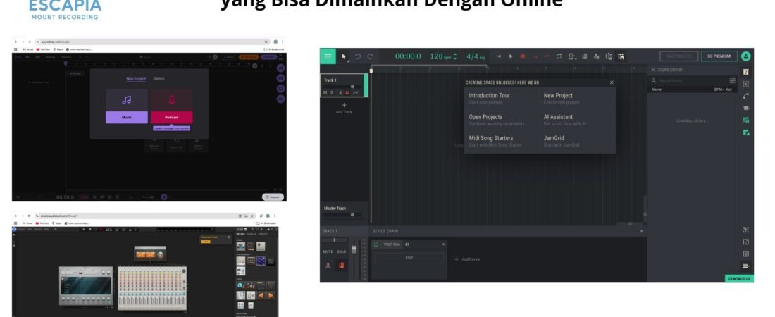  Beberapa DAW ( Digital Work Audio Statiton) yang Bisa Dimainkan Dengan Online