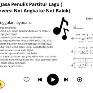 Jasa Penulis Partitur Lagu ( Konversi Not Balok ke Not Angka)