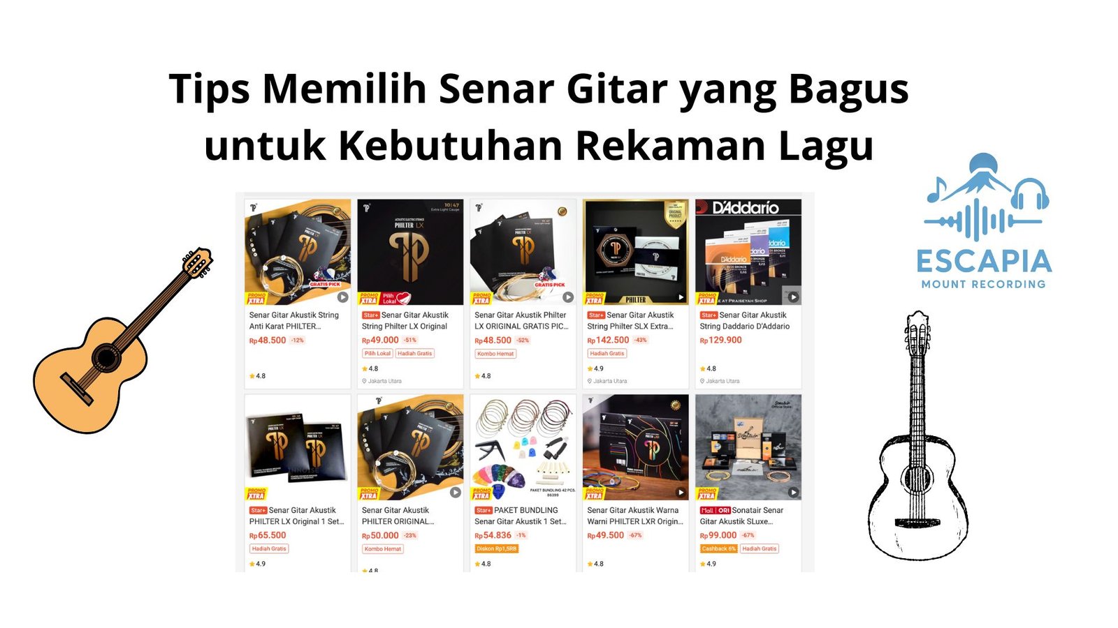 Tips Memilih Senar Gitar yang Bagus untuk Kebutuhan Rekaman Lagu